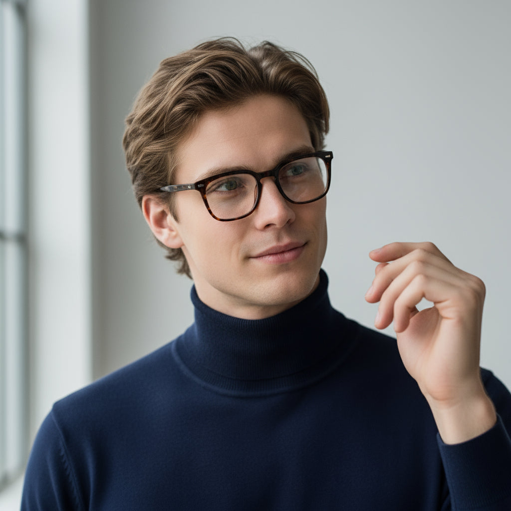 Clear eyeglasses on a white background @tortoise