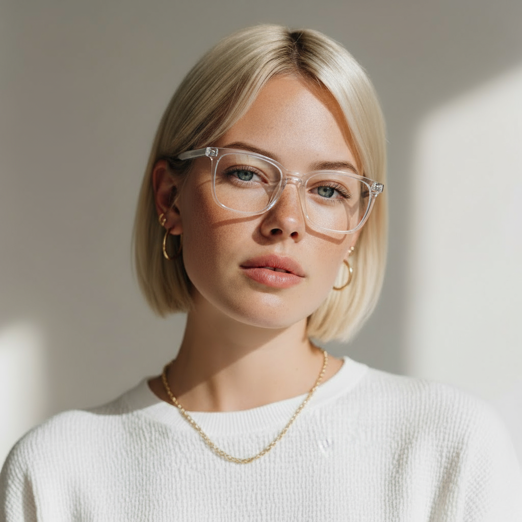 Clear eyeglasses on a white background @clear