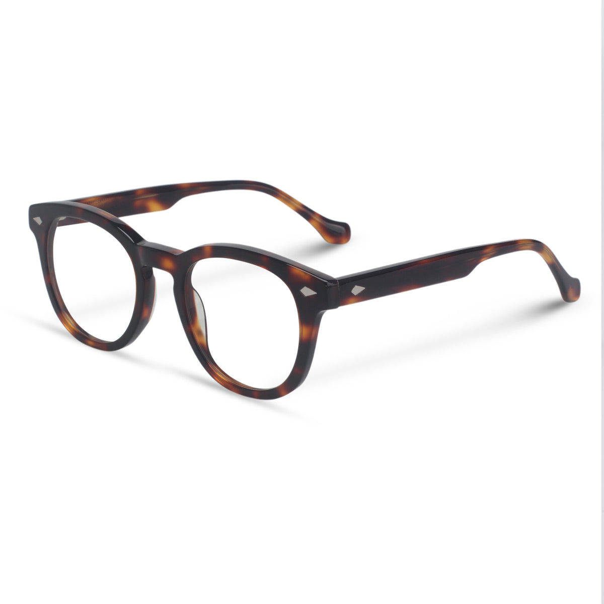 Tortoiseshell round plastic eyeglasses