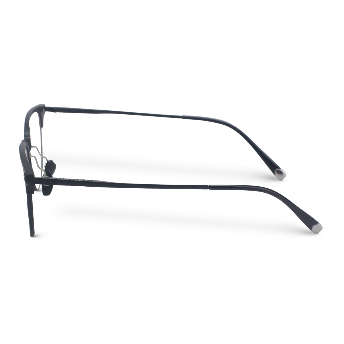 Square full black eyeglasses