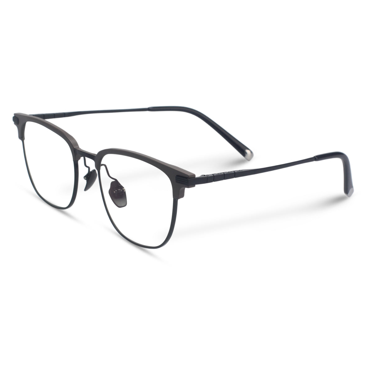 Square brown and black eyeglasses
