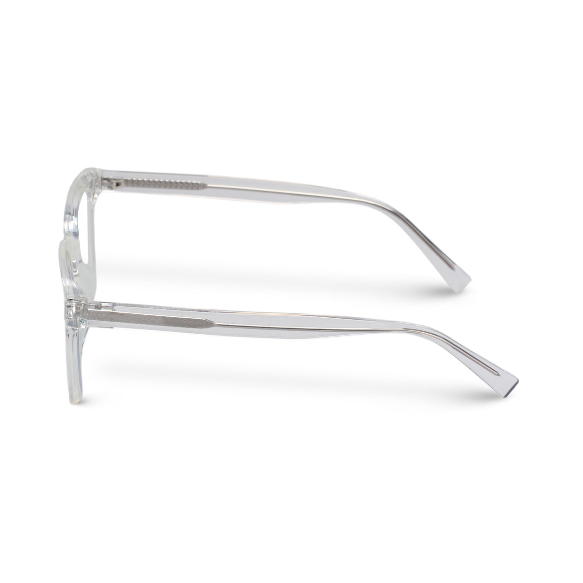 Clear transparent square plastic eyeglasses