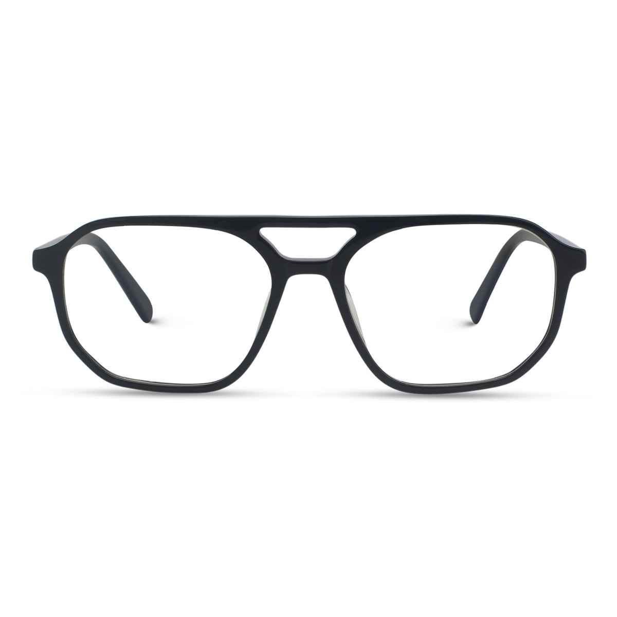 Black acetate aviator eyeglasses