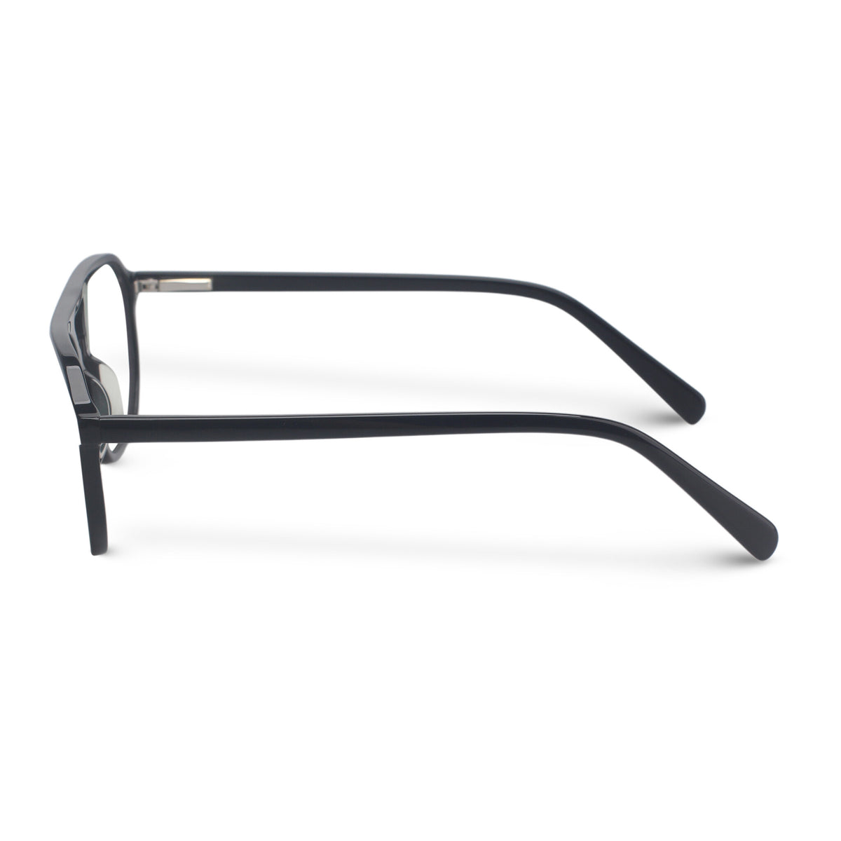 Black acetate aviator eyeglasses