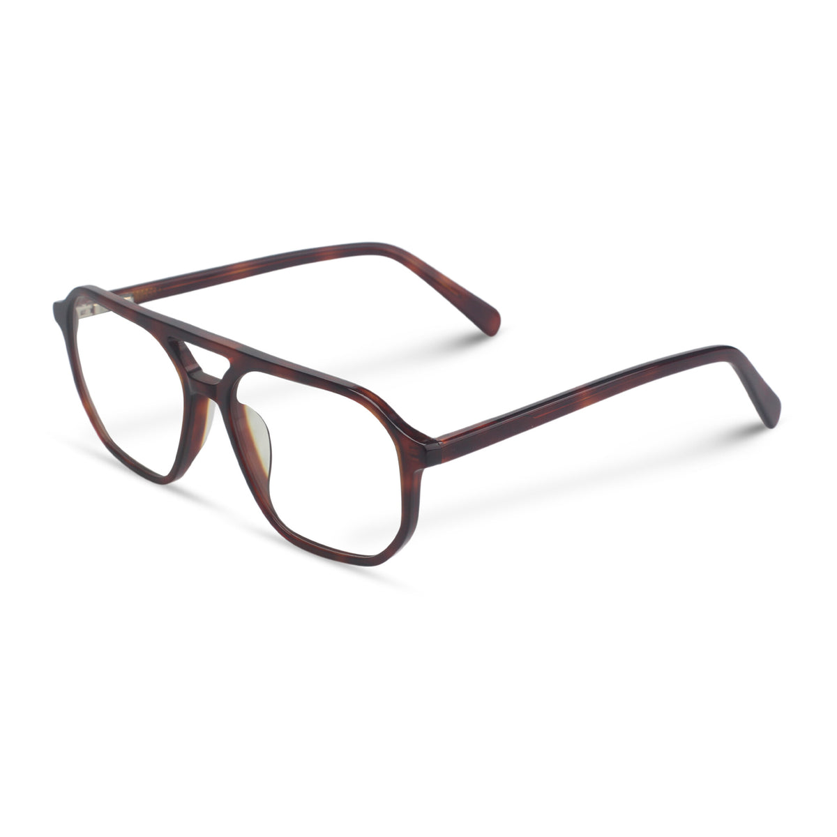 Tortoise red aviator plastic eyeglasses