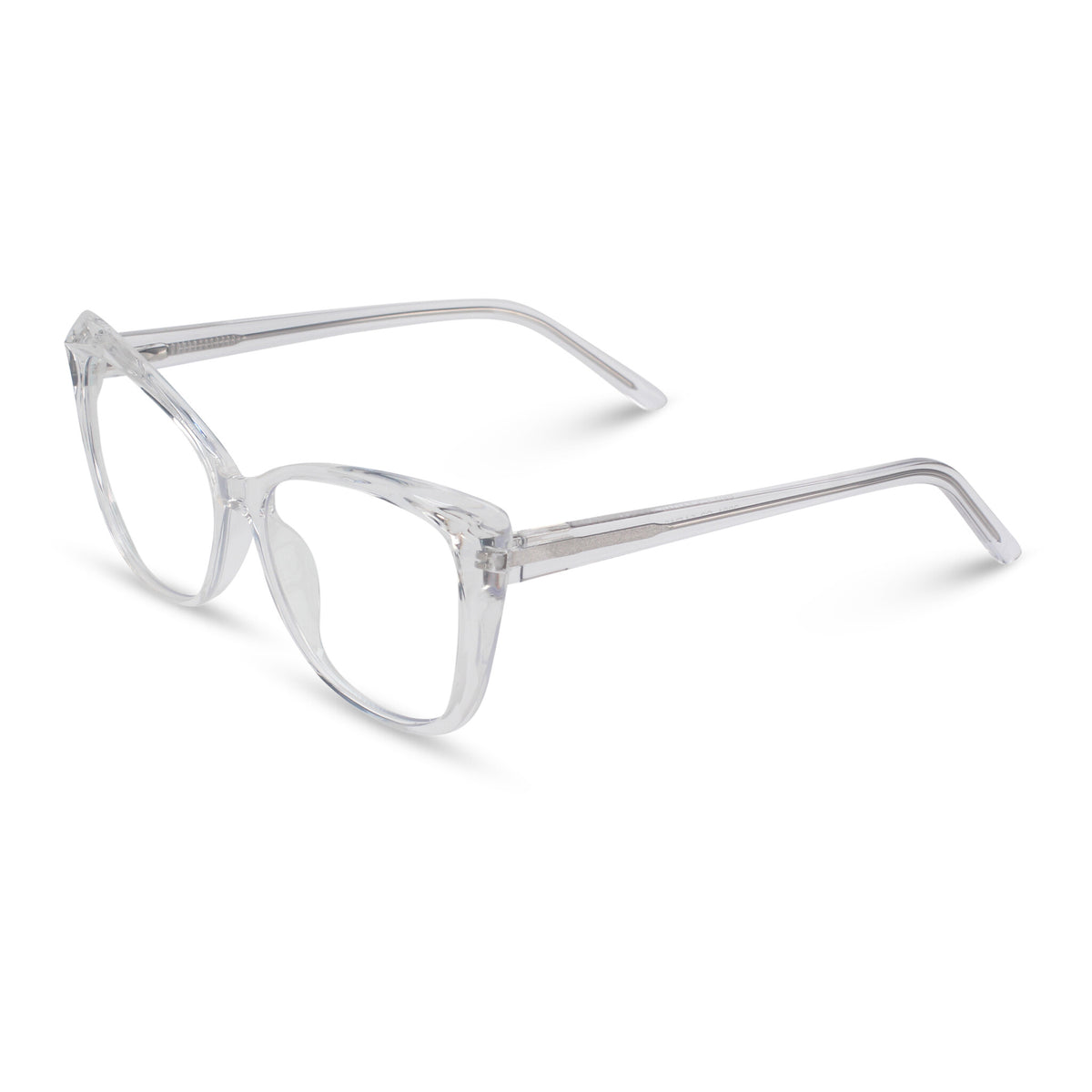 Cat-eye transparent eyeglasses
