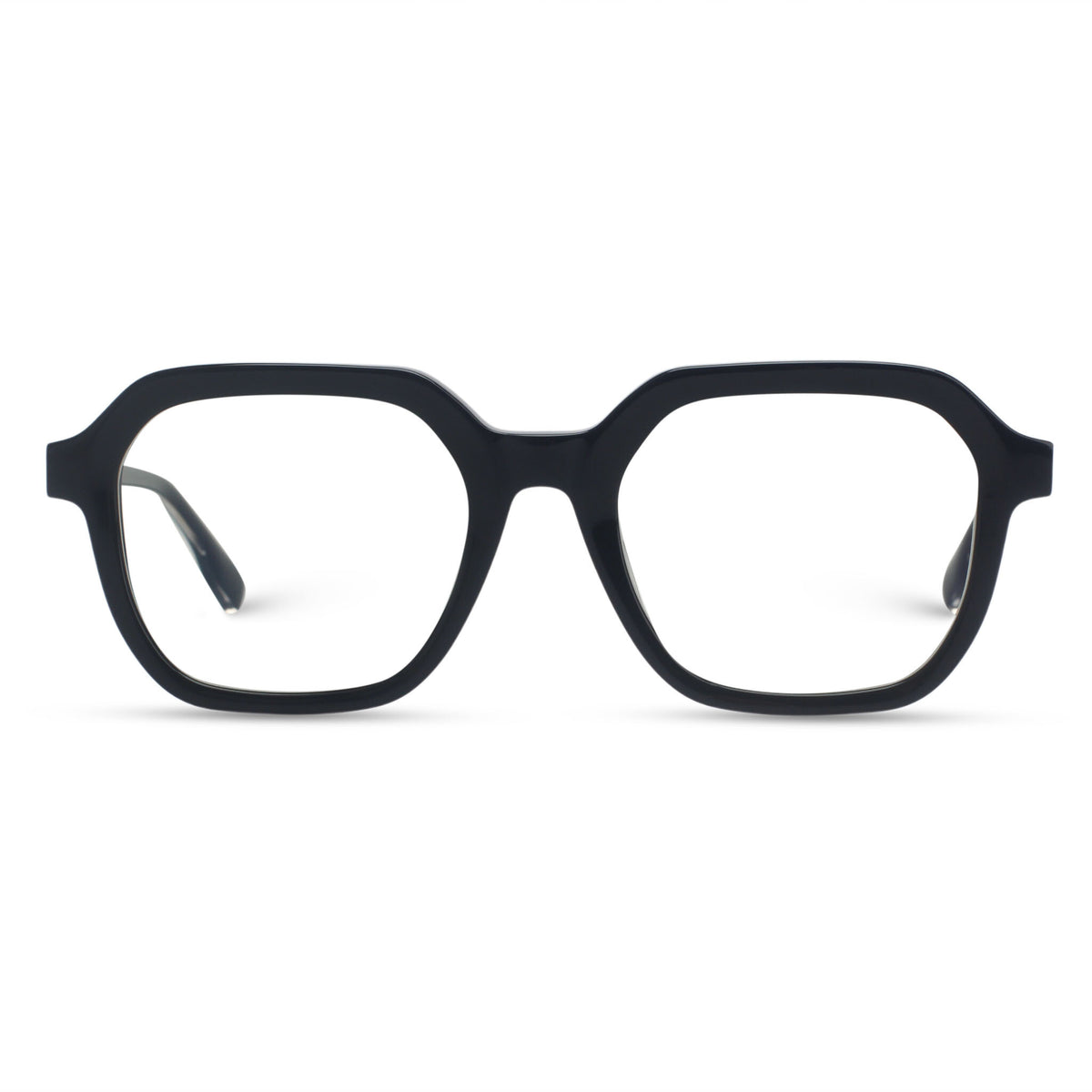 Black square plastic eyeglasses
