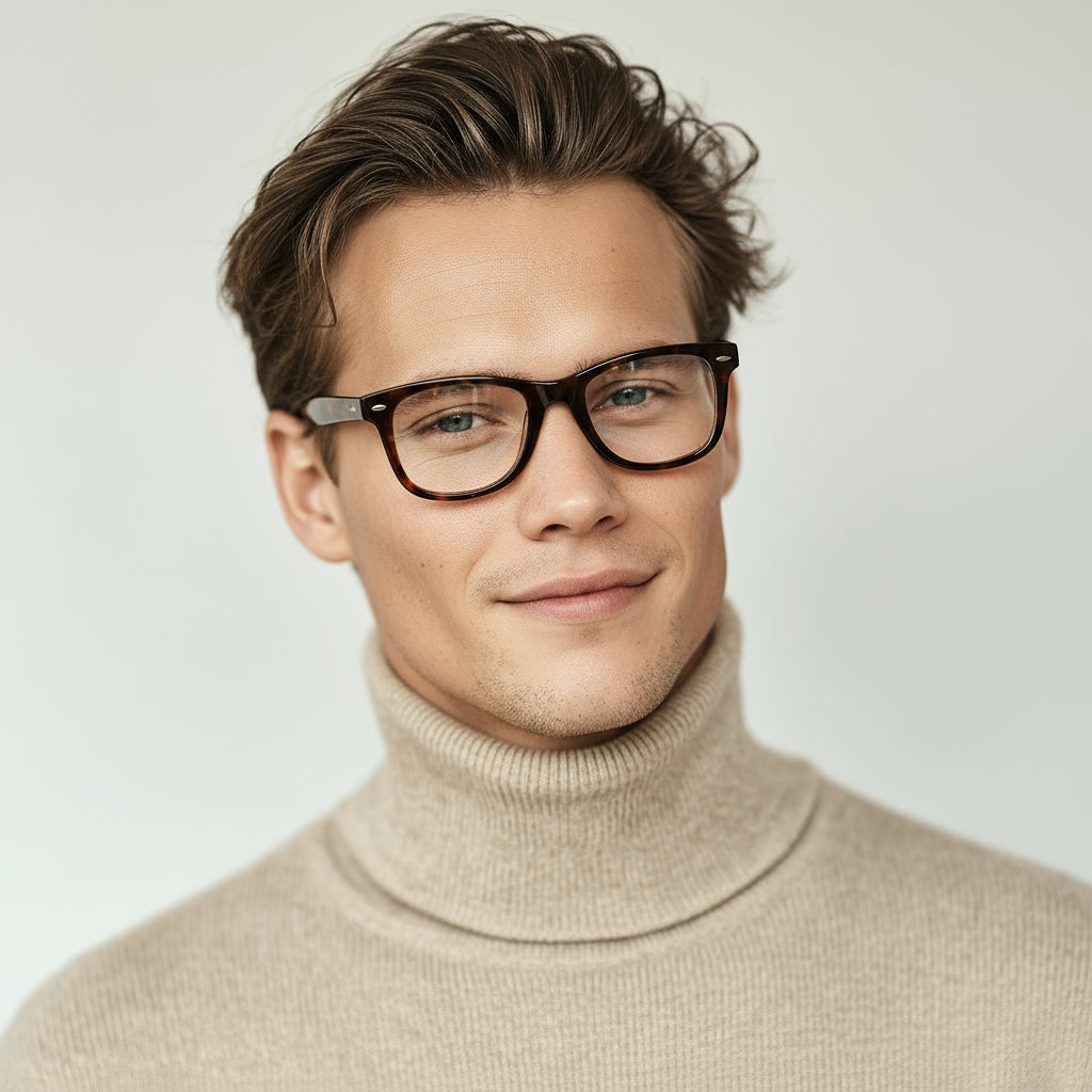 Classical tortoise square eyeglasses